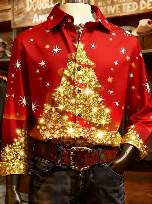 Men's Christmas Tree Long-Sleeved Shirt