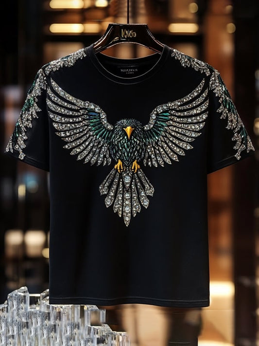 Men's Business Animal Sequin Print Short Sleeve T-Shirt