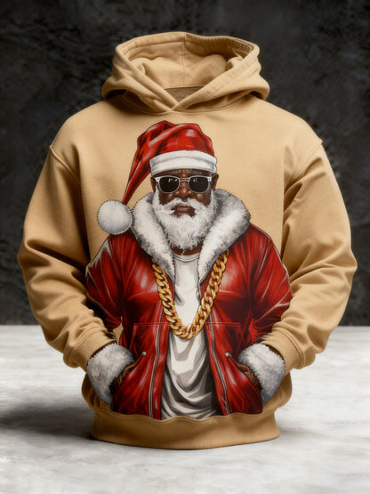 Men's African American Christmas Print Crew Neck Top