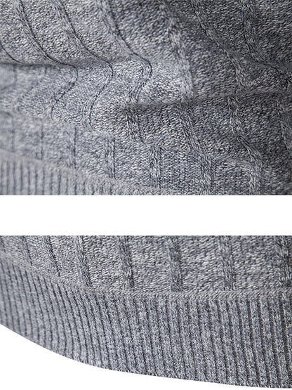 Men's Fashionable Velvet Thickened Warm Zipper Design Sweater