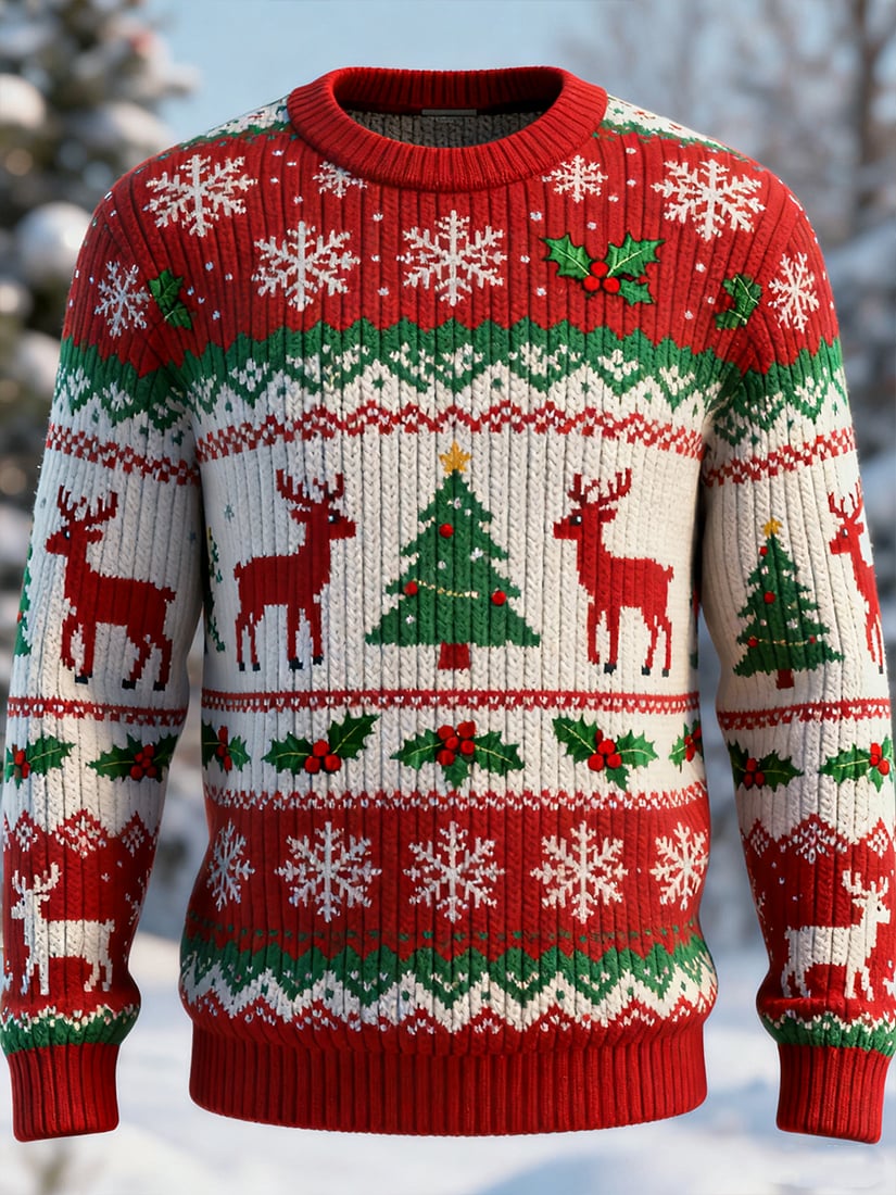 Men's Casual Fun Christmas Art Ugly Sweater