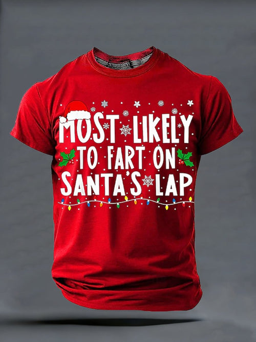Men's Casual Retro Christmas Print T-shirt