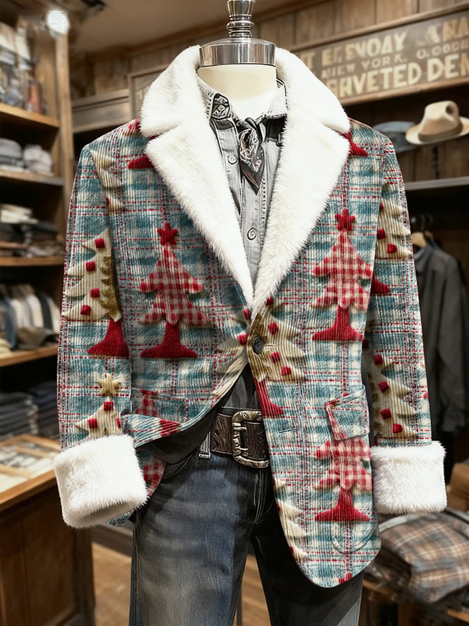 Men's Retro Christmas Lapel Casual Blazer