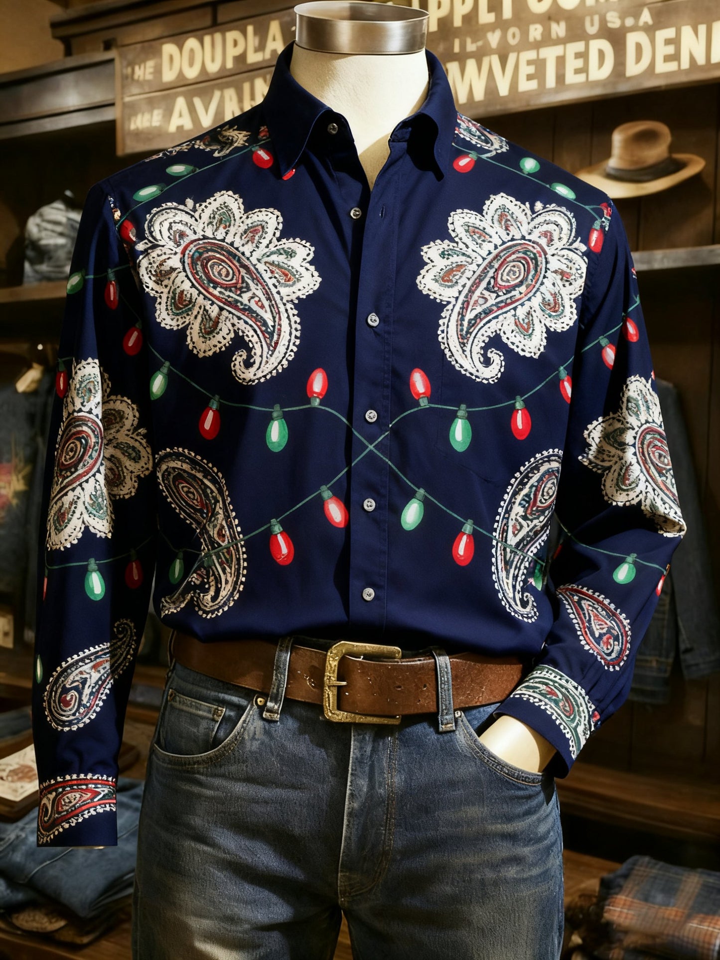 Men's Casual Christmas Long Sleeve Shirt