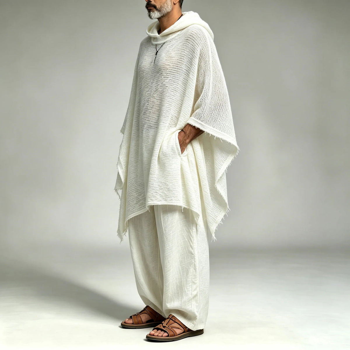 Men's Casual Hooded Tunic Cape
