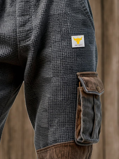 Men's Vintage Outdoor Knee Pad Waffle Pocket Work Pants