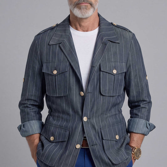 Men's Striped Casual Jacket