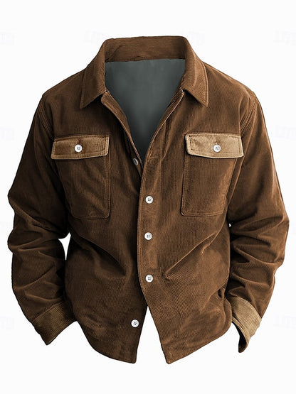 Men's Vintage Western Corduroy Shirt