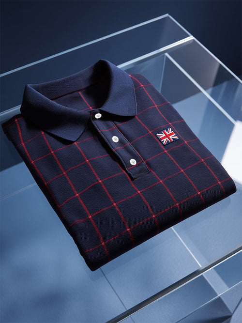 Men's Business Casual Union Jack Button Short Sleeve Polo Shirt