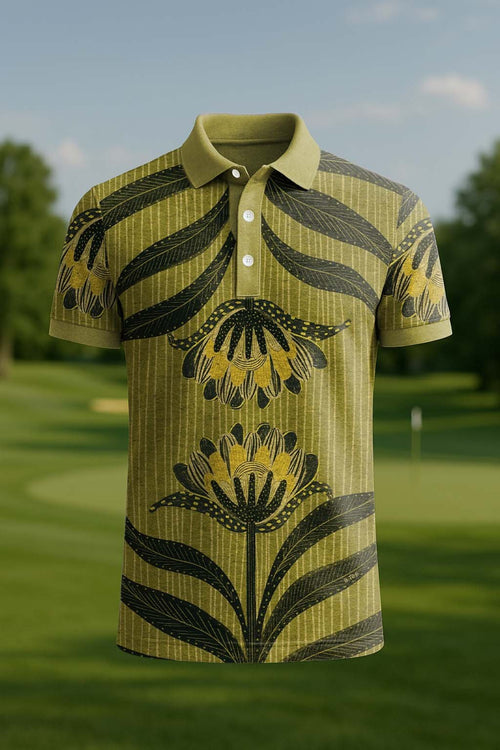 Men's Classic Business Old Money Button Short Sleeve Polo Shirt