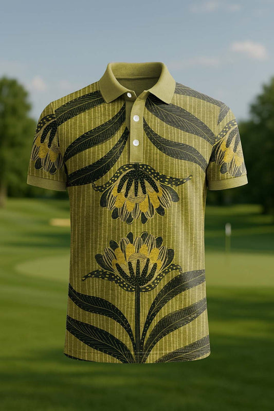 Men's Classic Business Old Money Button Short Sleeve Polo Shirt