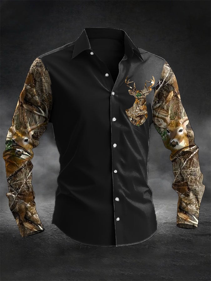 Men's Casual Western Style Contrast Color Shirt