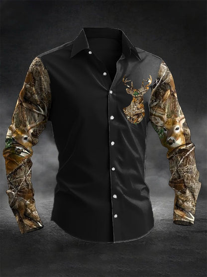 Men's Casual Western Style Contrast Color Shirt
