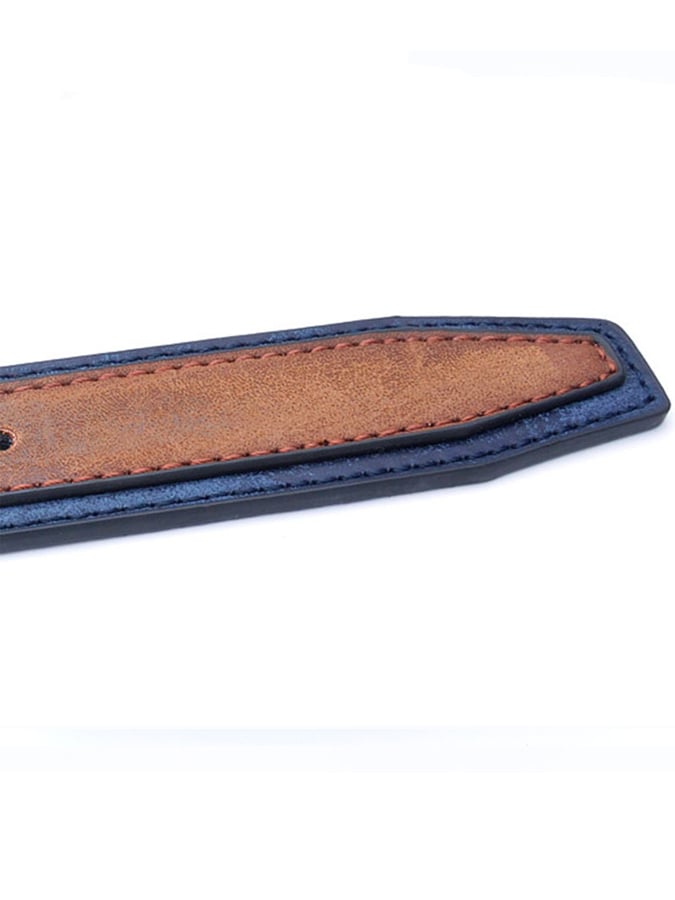 Men's Vintage Outdoor Distressed Color Matching PU Belt