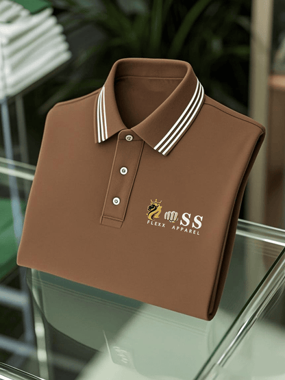 Men's Business Casual Printed Short Sleeve Polo Shirt