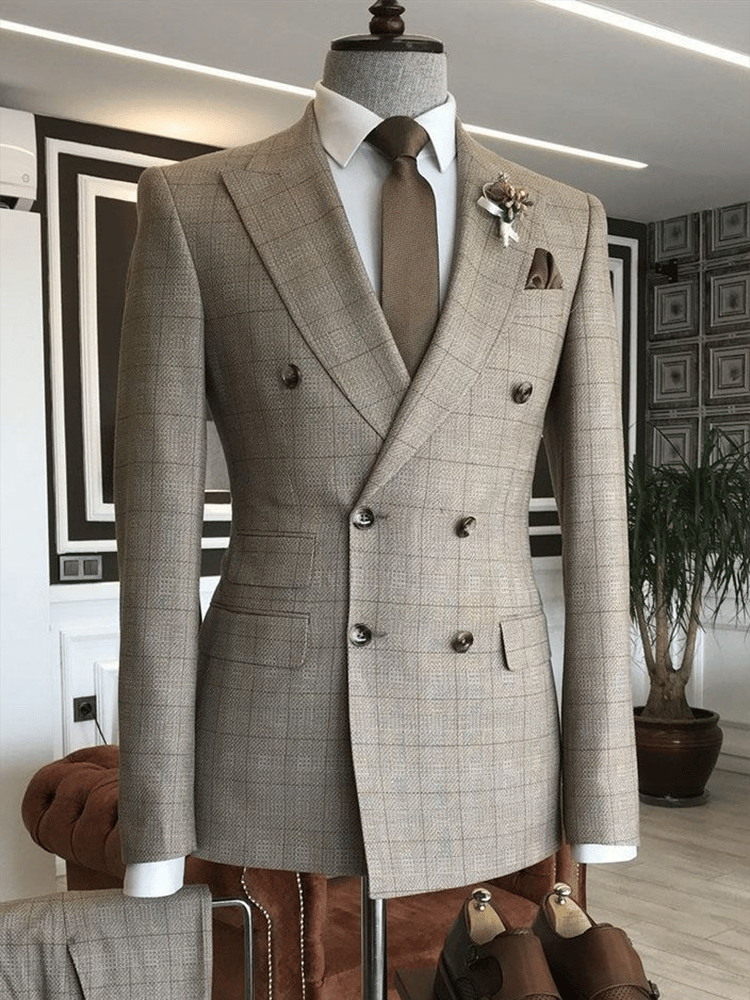 Men's Luxury Business Plaid Blazers