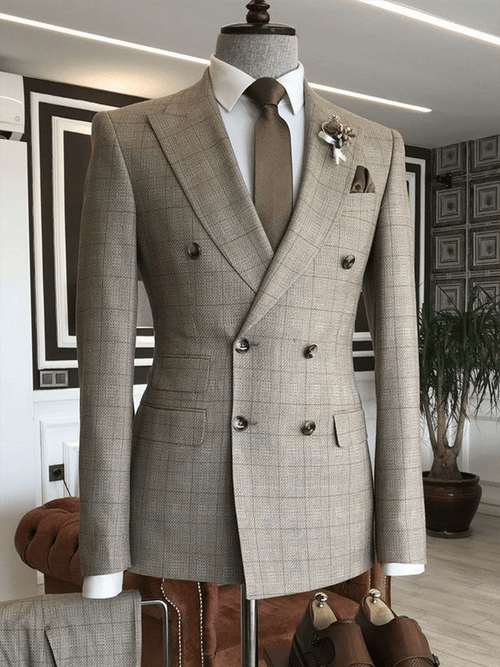 Men's Luxury Business Plaid Blazers