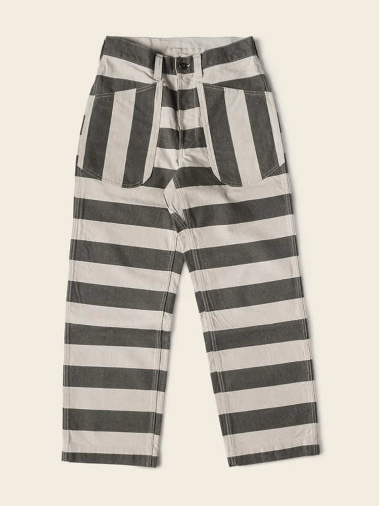 Heavyweight Wide Striped Prisoner Pants