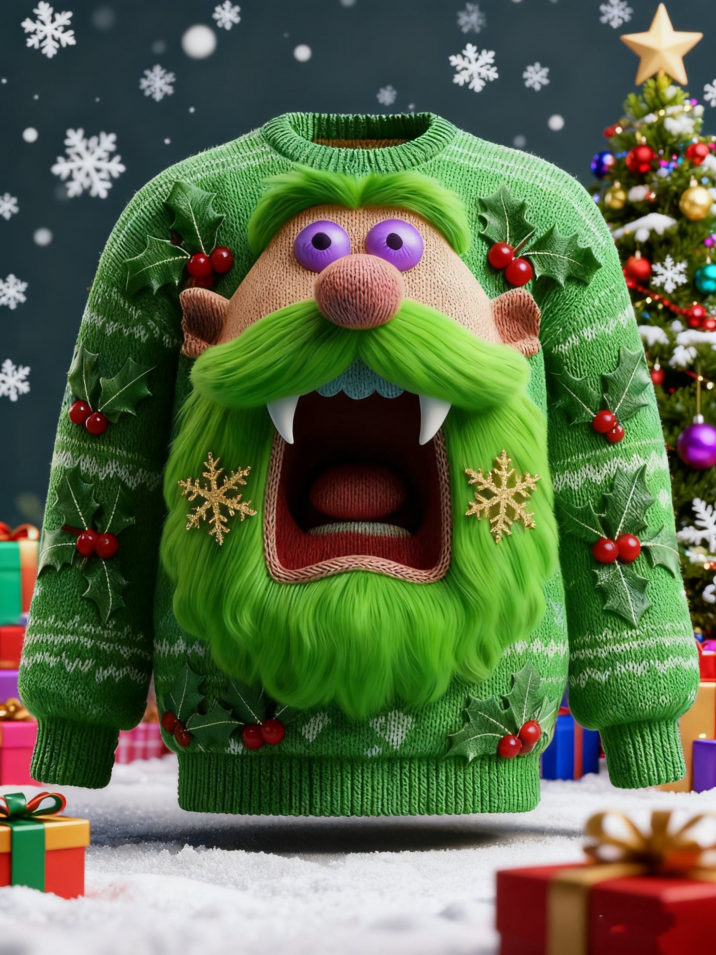 Men's Casual Print Ugly Christmas Sweater