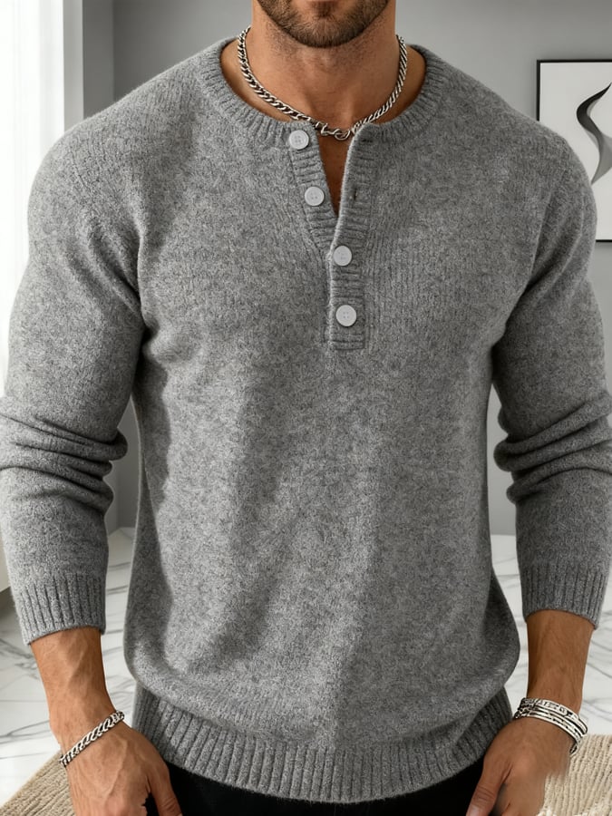 Men's Solid Color Sweater