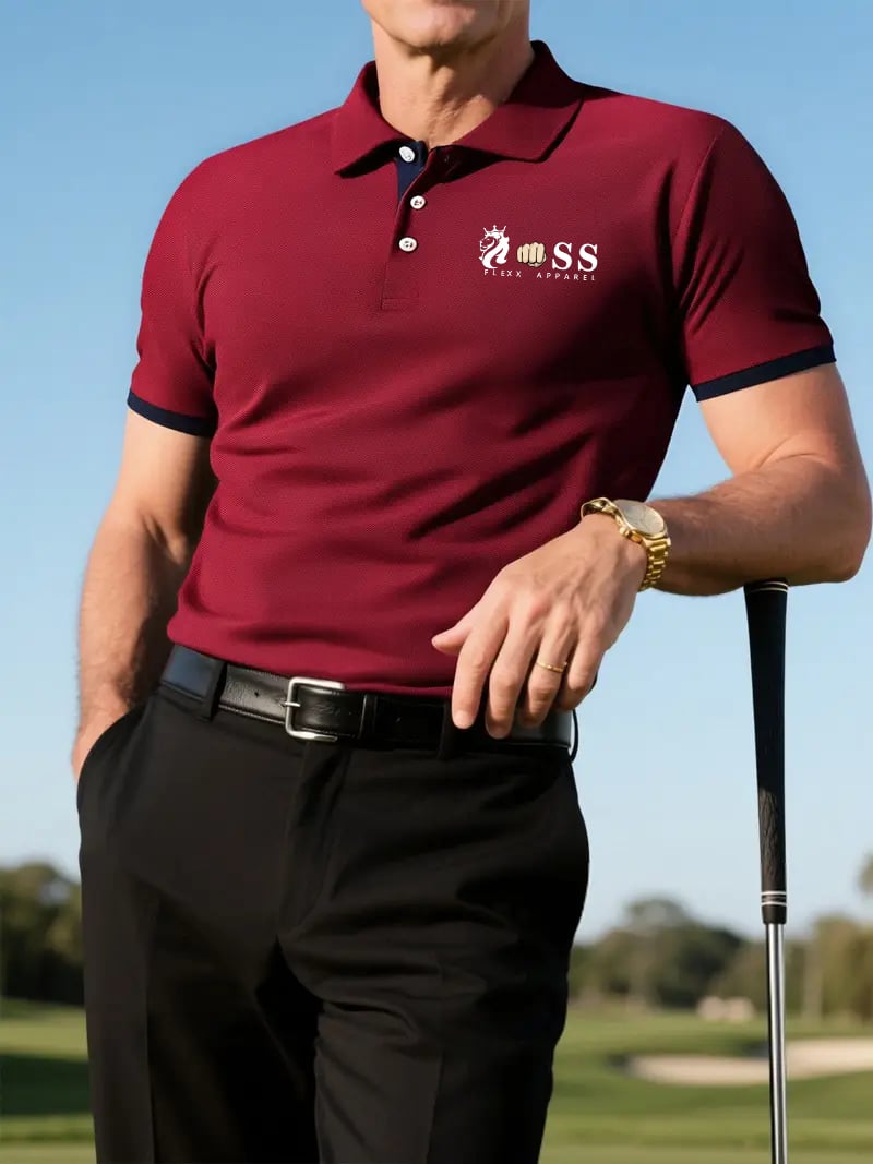 Men's Fashion Casual Business Contrast Color Polo