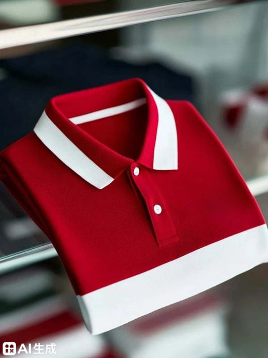 Men's Classic Business    Logo Short Sleeve Polo Shirt