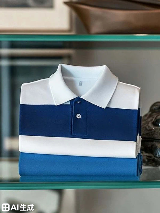 Men's Classic Business    Logo Short Sleeve Polo Shirt