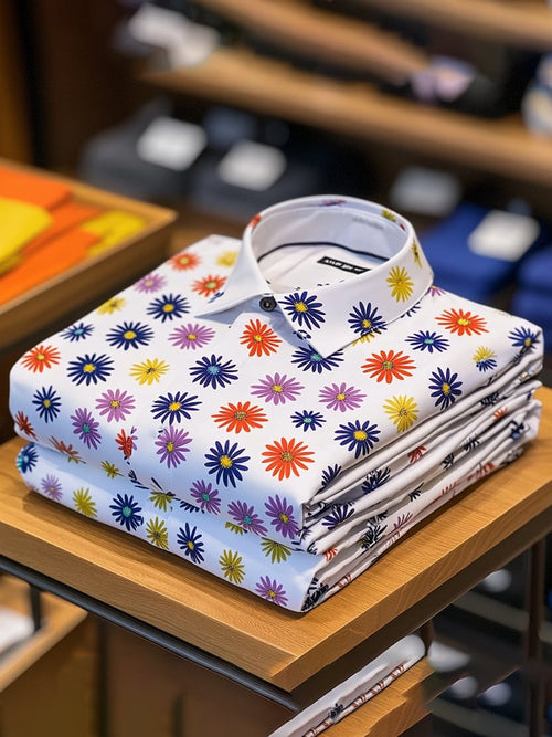 Men's Casual Printed Long Sleeve Shirt