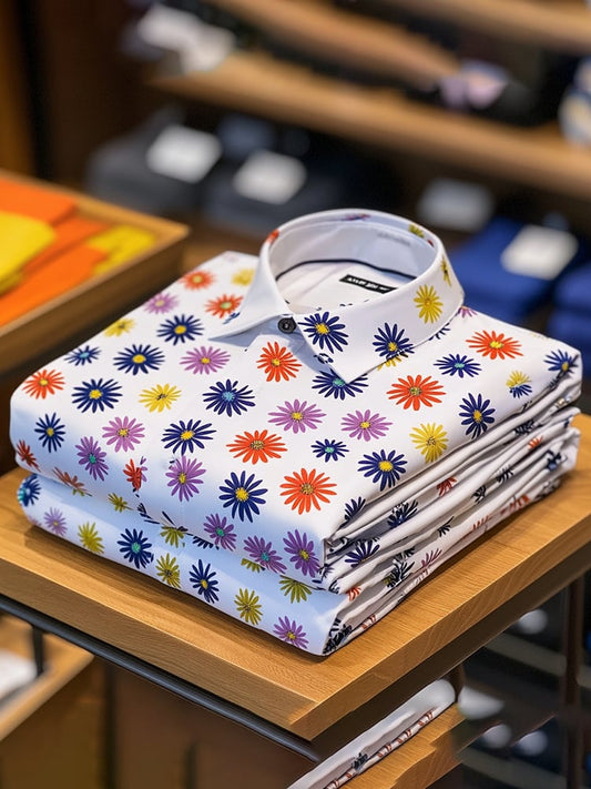 Men's Casual Printed Long Sleeve Shirt
