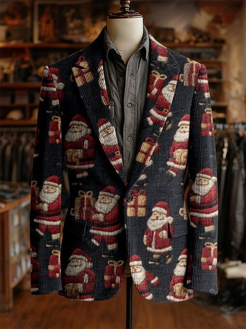 Men's Vintage Casual Christmas Party Corduroy Blazer