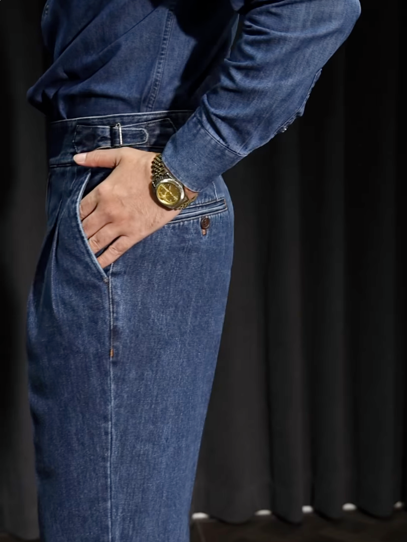 Men¡¯s Neapolitan Vintage High-Waisted Straight-Leg Jeans