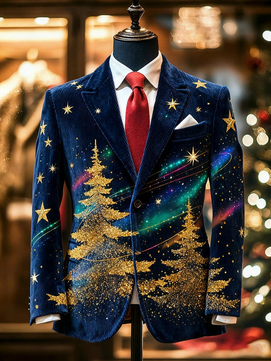 Men's Vintage Casual Christmas Party Corduroy Blazer