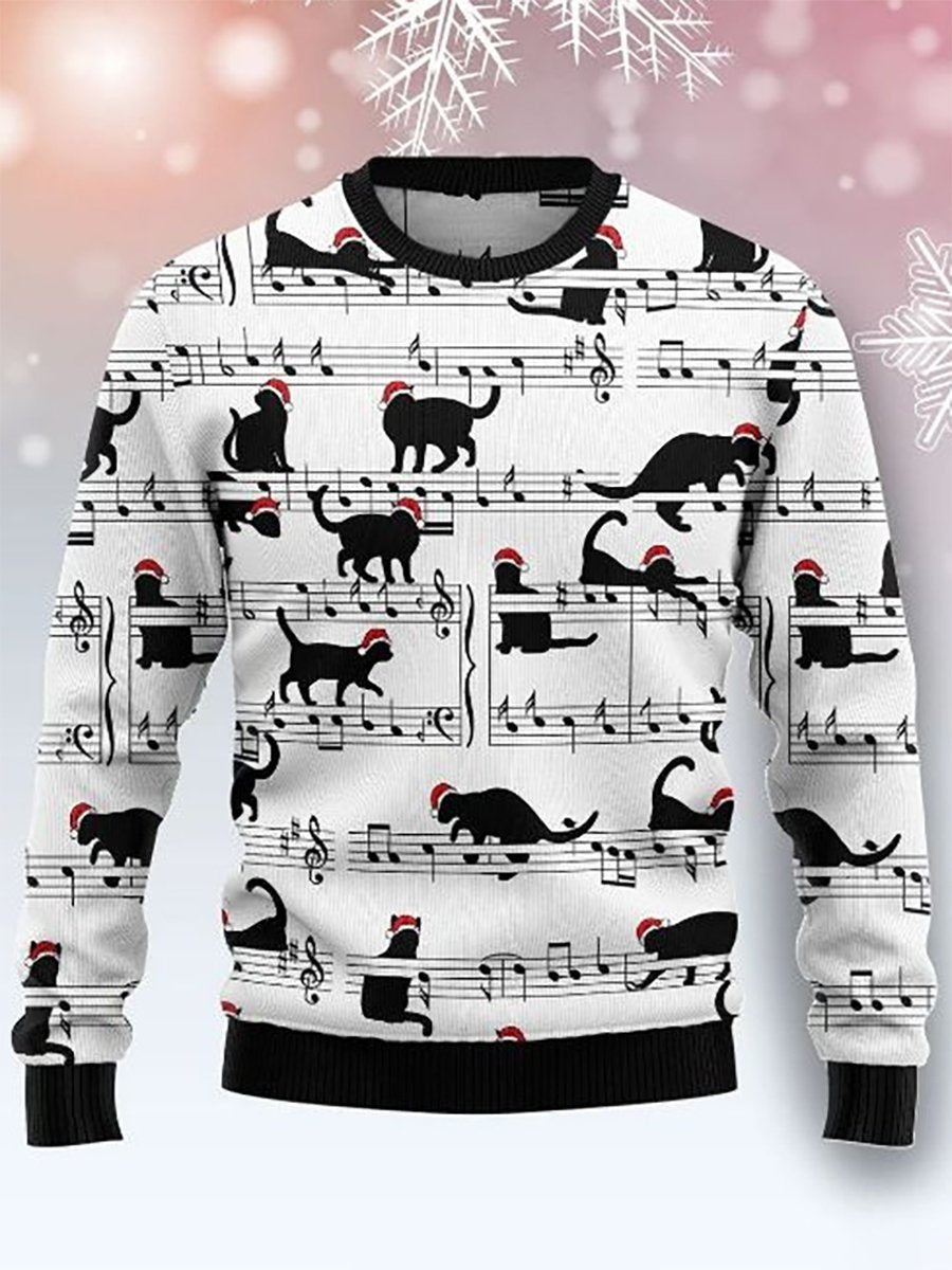 Men's Retro Casual Christmas Funny Art Ugly Sweater