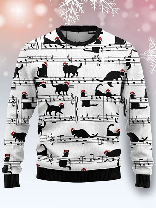 Men's Retro Casual Christmas Funny Art Ugly Sweater