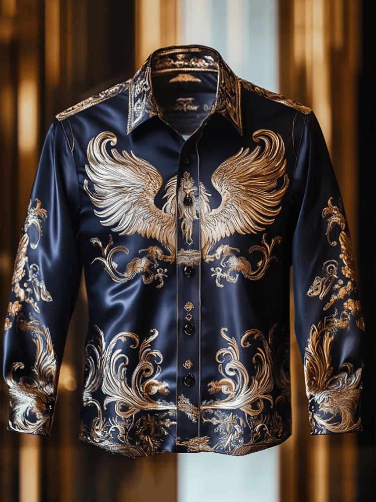 Men's Satin Luxe Long Sleeve Button Down Shirt