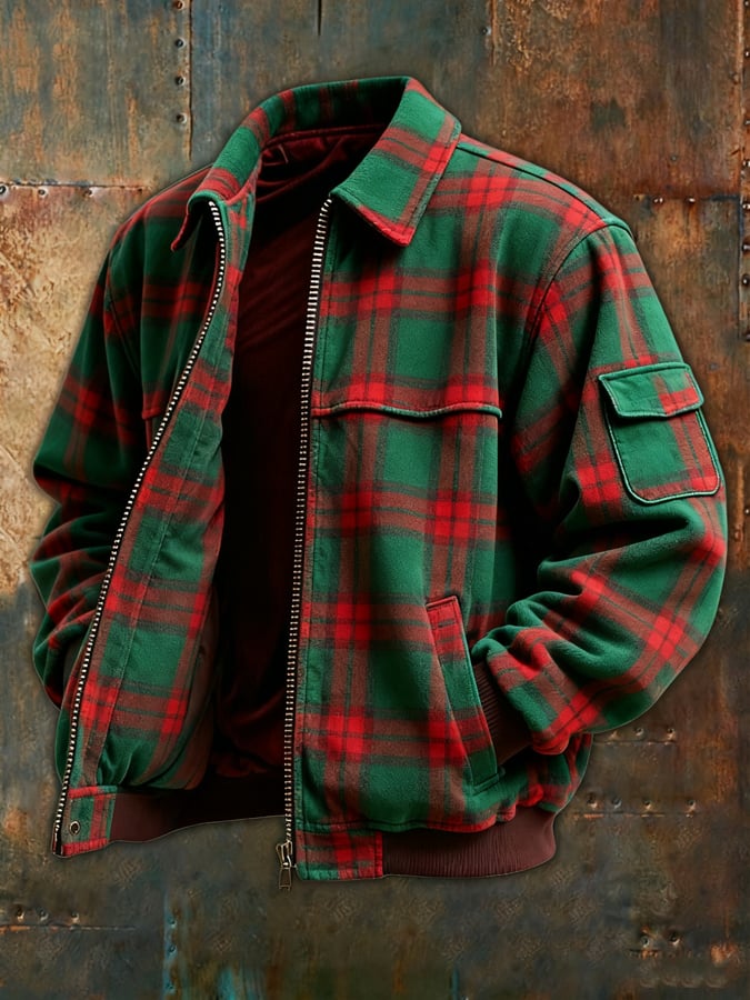 Men's Christmas Printed Corduroy Jacket