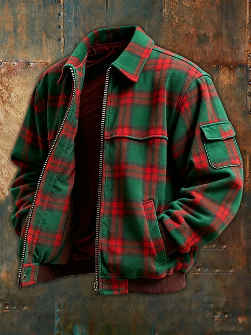 Men's Christmas Printed Corduroy Jacket