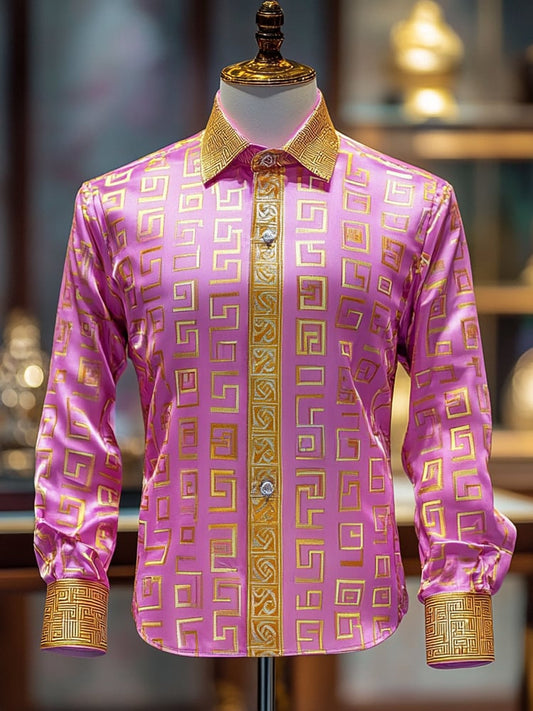 Men's Satin Luxe Long Sleeve Button Down Shirt