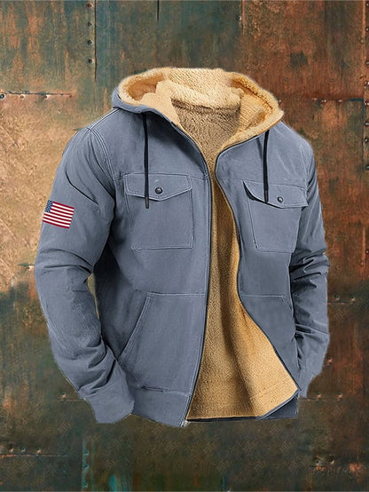 Men'S Vintage Flag Westward Print Outerwear