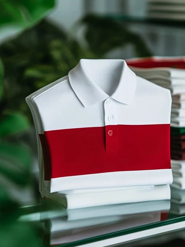 Men's Classic Business    Logo Short Sleeve Polo Shirt