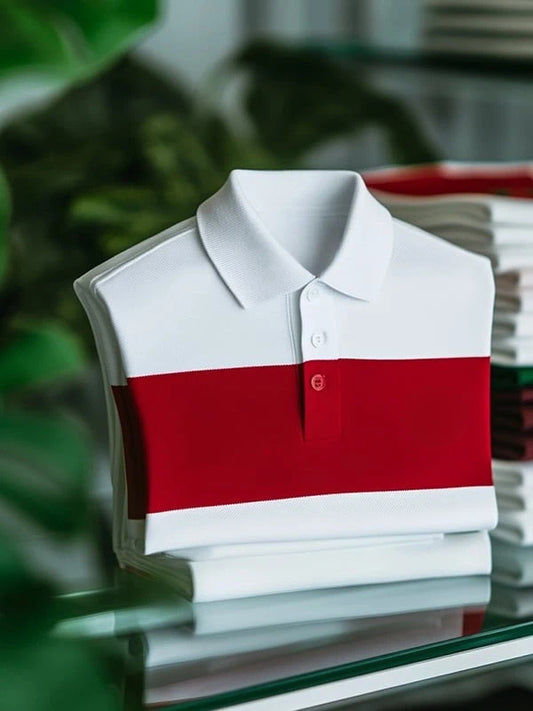 Men's Classic Business    Logo Short Sleeve Polo Shirt