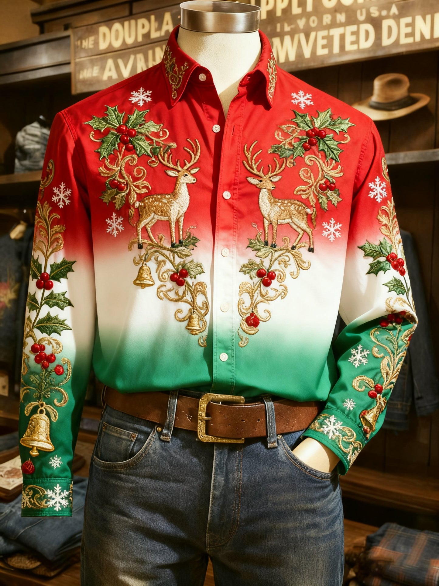 Men's Casual Christmas Long Sleeve Shirt