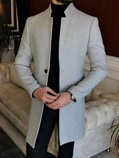Men's Casual Printed Woolen Coat