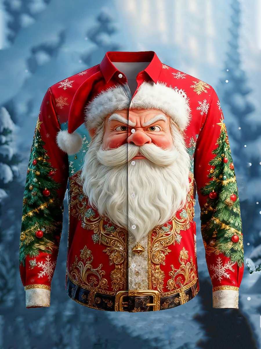 Men's Santa Claus Long-Sleeved Shirt
