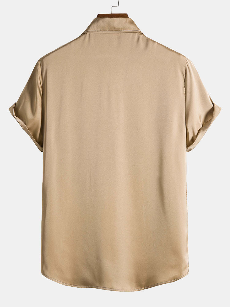 Satin Revere Collar Shirt