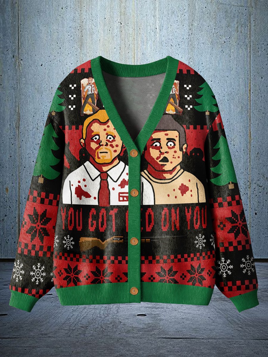 Christmas Zombie Cardigan Button Sweater