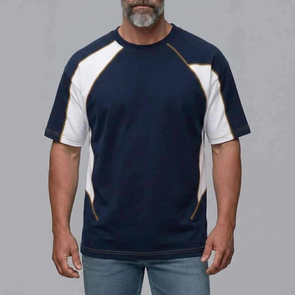 Men's Sports Colorblock Geometric Pattern Crew Neck Raglan Sleeve T-Shirt