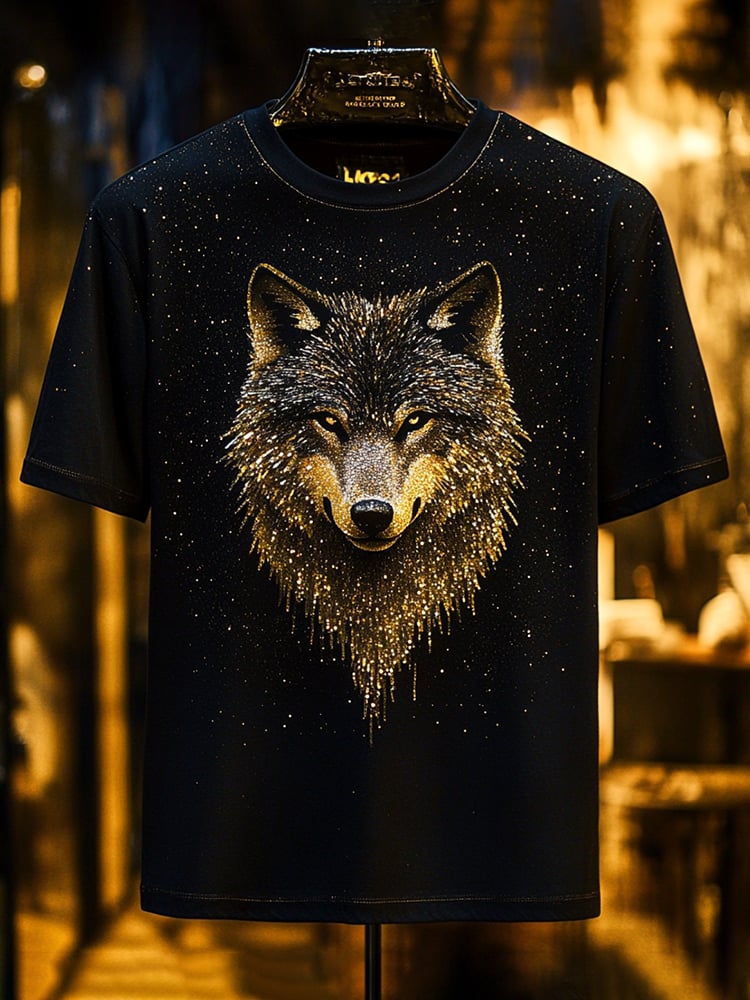 Men's Business Tiger Print Short Sleeve T-Shirt