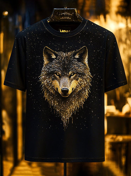 Men's Business Tiger Print Short Sleeve T-Shirt