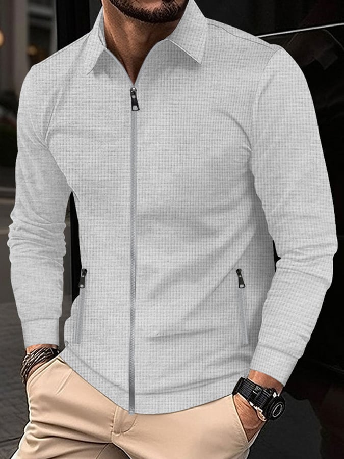 Men's Vintage Waffle Zip Comfort Jacket